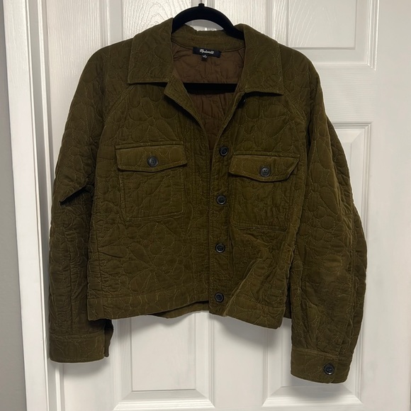 Madewell Jackets & Blazers - Madewell Green Quilted Cropped Jacket